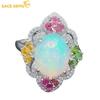 Sace Gems 925 Sterling Silver Certified 10*12MM Natual Opal Rings for Women Engagement Cocktail Party Fine Jewelry Gift