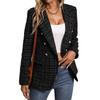 Tweed Women's Blazer Lapel Thin Coat Fashion Casual Top Commuter Single Breasted Long Sleeved Thin Jacket Spring and Autumn