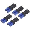 5Pcs EC5 To XT60 Adapter Rubber Plastic Copper Sturdy Accurate High Safety EC5 To Male Adapter for RC Car Aircraft Boat