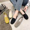 2024 Solid Color Square Toe Mesh Loafers Shallow Women Flats Shoes Soft Bottom Knit Ballet Flats Shoes Casual Slip On Boat Shoes