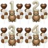 Cute Matte Bear Rainbow Aluminum Film Balloon Set Love Number Animal Children 'S Birthday Party Decoration