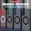 For Samsung Galaxy S25 S24 FE S23 Ultra S22 S21 Plus A56 A36 A16 A55 A26 A25 Luxury Magnetic Circle Case For Shockproof Clear Matte Cover