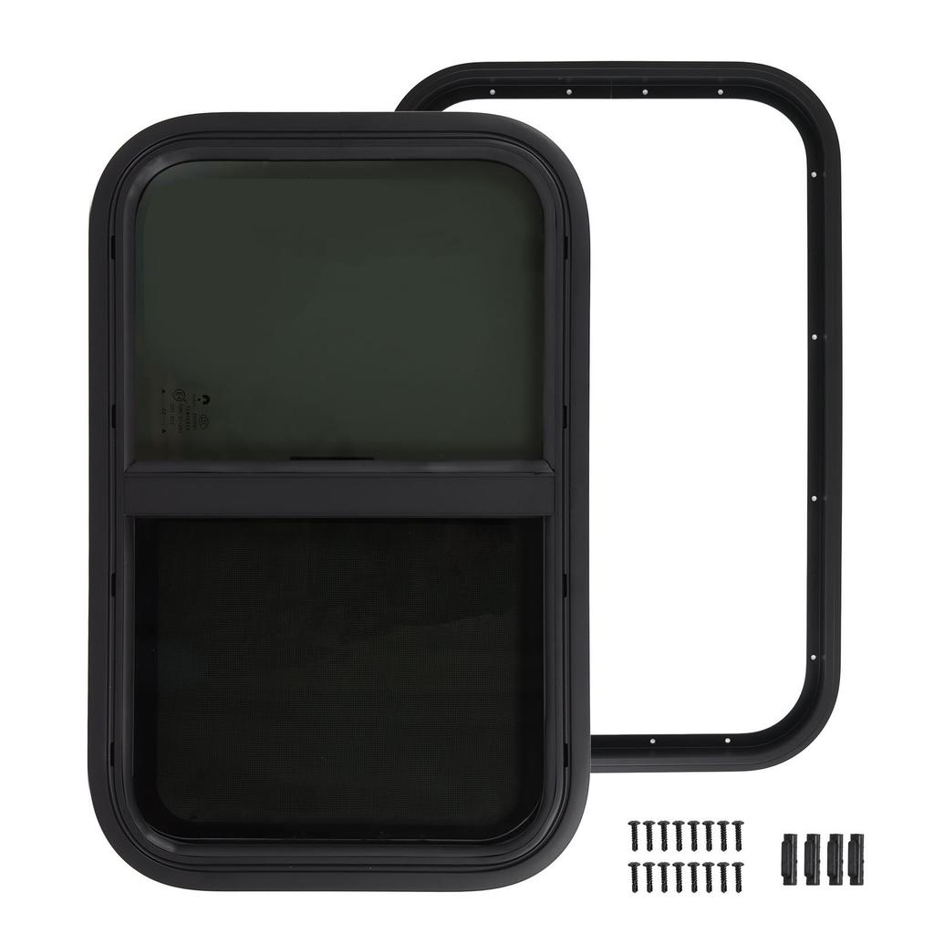 RV Window Horizontal Vertical Rounded Slid with Insect Nets Drain Hole for 645x415mm Motorhome