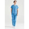 Parliament Blue Monochrome Lycra Fabric Surgical Suit V-neck Uniform