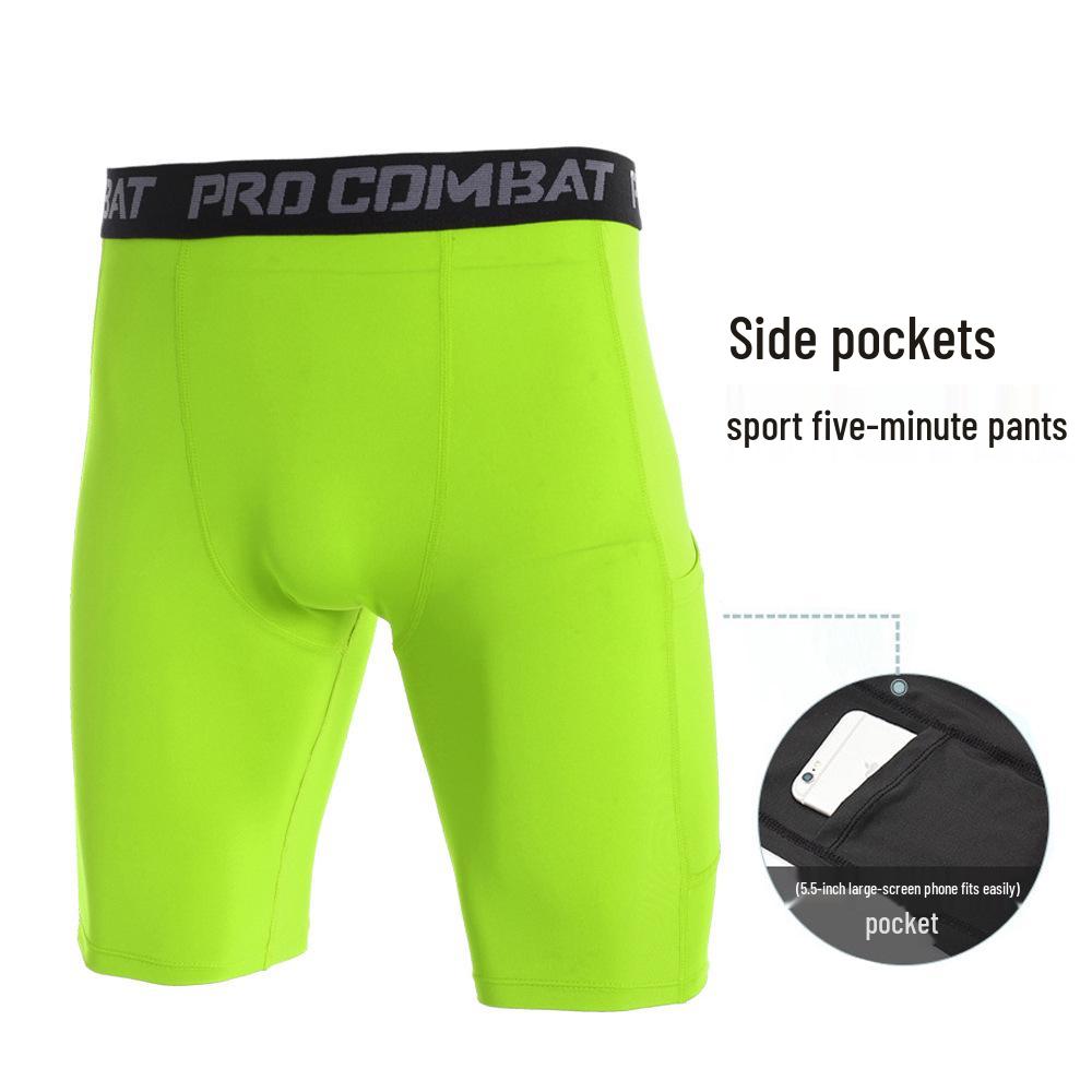 Struggle Source Fitness Running Training Shorts with Pockets - Sweat-Wicking, Quick-Drying, Elastic Tights