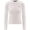 Polo Logo Crew Neck Long Sleeve Knit Sweater Women Sweater White 211971869-007