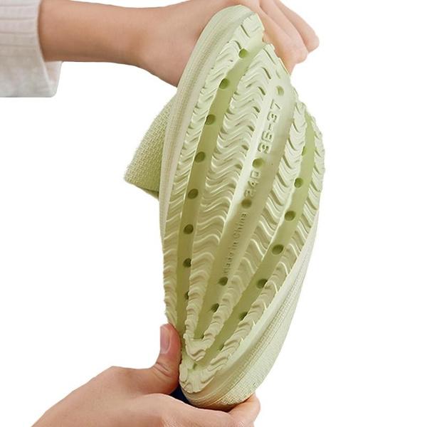 Summer Beach Solid Color Men&Women's Slippers Casual Lightweight EVA Anti-slip Slides Durable Cushioning Soft Shower Shoes for Swimming