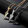 Black Retro Arrow Pendant Necklace Hip Hop Chain Punk Necklace for Men and Women Birthday Party Fashion Jewelry Gift
