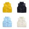 2-8 Years Kids Autumn Winter Warm and Thickened Zipper Vest Children Solid Color Down Vest
