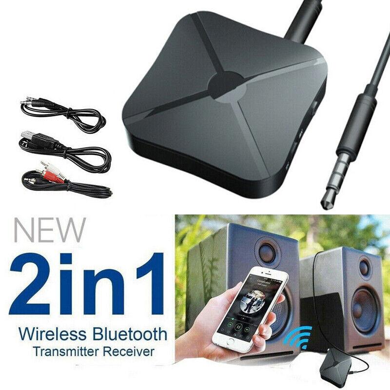 Bluetooth 4.2 Wireless Audio Aux Transmitter & Receiver 2 IN 1 Adapter 3.5mm