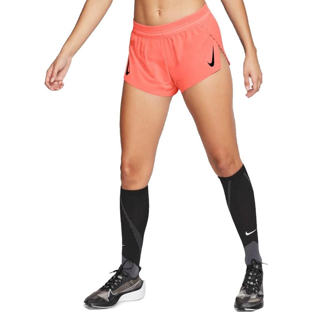Nike Solid Color Logo Print Elastic Waist Shorts Women Shorts Bright-Orange CJ2366-854