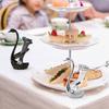 Stainless Steel Mini Fruit Forks Spoons with Non-Slip Handle Food-Grade Swan Storage Rack for Kids Desserts Snacks Parties Weddings