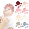 Baby Turban Hat Hospital Nursery Hat with Gloves & Feet Bowknot Newborns Soft Beanie Bonnet Caps Set for Baby 0-3 Month