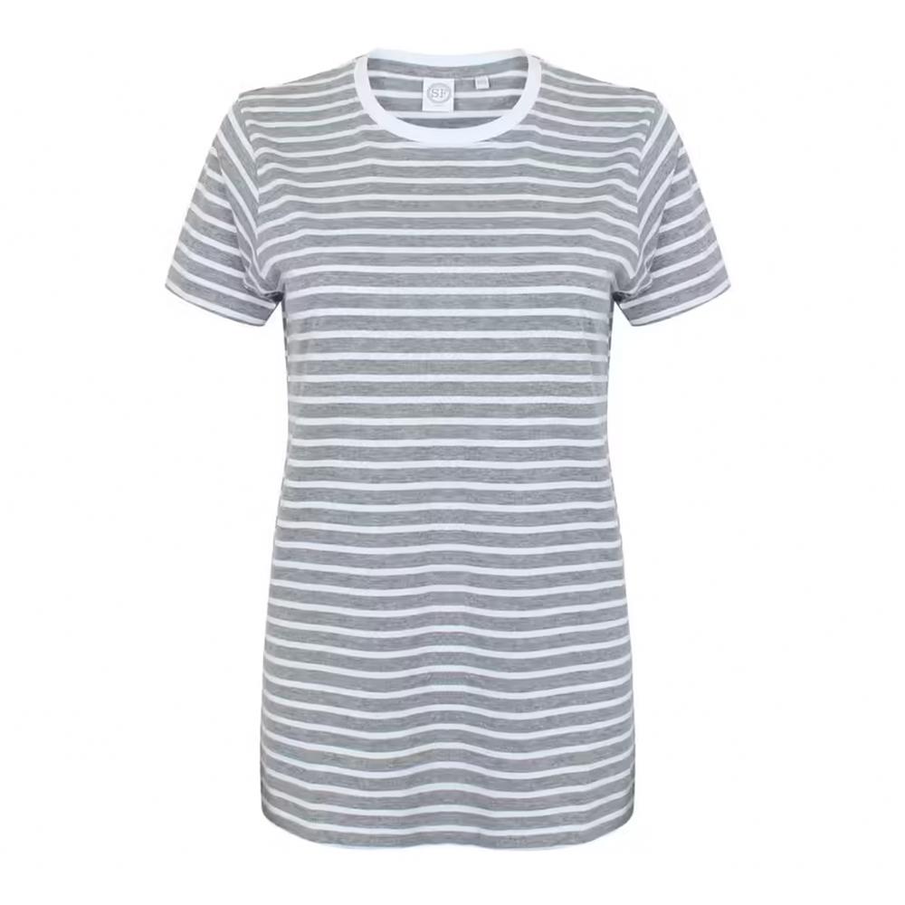 SF Men Unisex Adult Striped Heather Regular T-Shirt