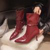 Fashion Pointed Toe High Heel Pile Boots Women's 2025 Autumn and Winter New Fashion and Versatile Sexy Booties