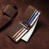 Men's Genuine Leather Trifold Wallet - Large Capacity Retro Crazy Horse Leather Clutch