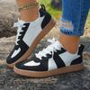 Fashion Female Shoes 2025 New Lace Up Women's Vulcanize Shoes Mixed Colors Outdoor Flat with Sneakers Plus Size Versatile Casual Shoes
