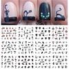 1 Sheet 12 Types Water Transfer Nails Art Sticker Cat Patterns Nail Wraps Decal
