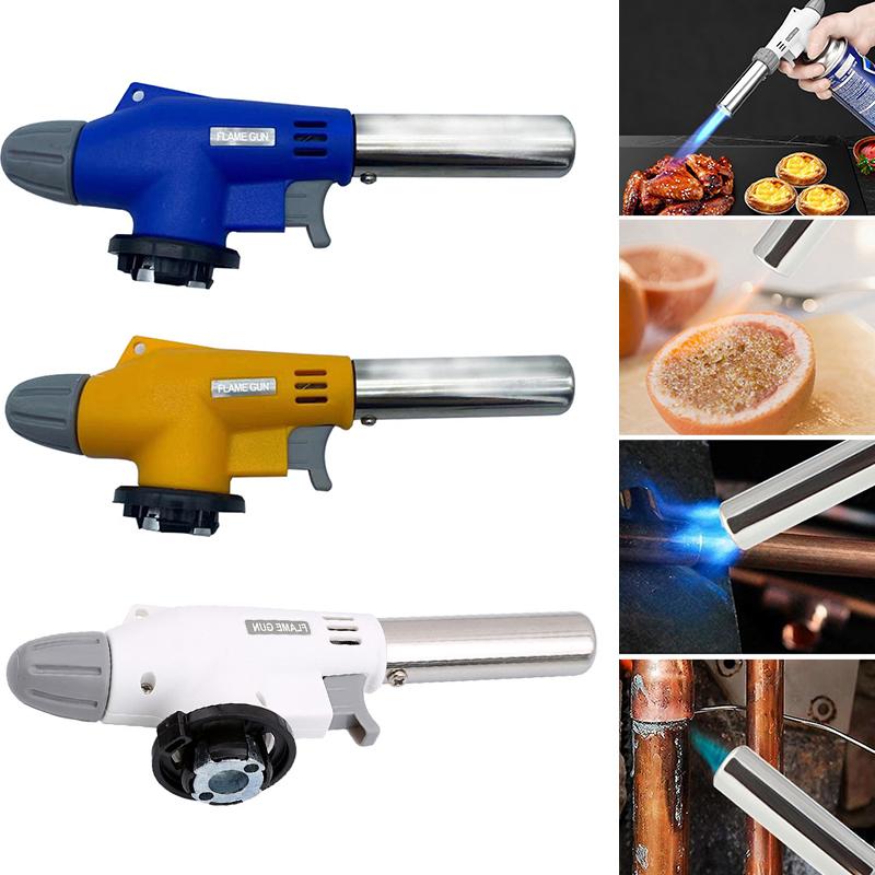 1300-Degree Portable Gas Flame Torch Flamethrower Kitchen Barbecue Flame Ignition Blowtorch for Cooking Welding Equipment