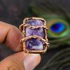 Lepidolite Handmade Copper Wire Wrap Jewelry Ring Size 6 H1U28