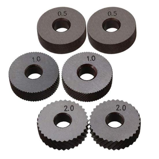 7Pcs Dual Wheel 0.5/1/2mm Linear Pitch Knurl Lathe Cutter Knurling Tool Kit Set
