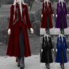 Fashion Womens Long Sleeve Mediaeval Cape Coat Gothic Steampunk Victorian Trench Coat Zipper Velvet Jacket
