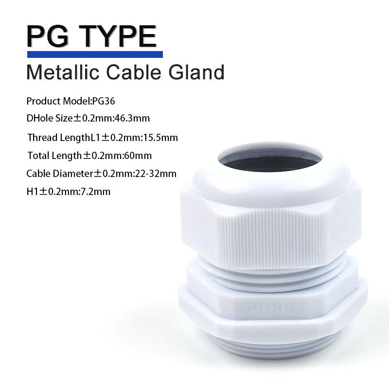 Waterproof Cable Gland Black Plastic Seal Joint Nylon PG29 PG36 PG42 PG48 PG63 IP68 White Cable Fixing Nylon Connector