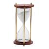 Wooden and Brass Sand Timer Hour Glass Sandglass Clock Ideal for Exercise Tea Making Antique Nautical Décor Theme Height 6 Inches 5 Minutes
