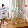 Cute Glass Cups With Straw Heat Resistant Coffee Milk Water Cups with Straw Cover Juice Smoothie Cold Drinks Straw Water Cup 1PC