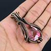 Pink Kunzite Gemstone Handmade Copper Wire Wrap Jewelry Pendant For Women