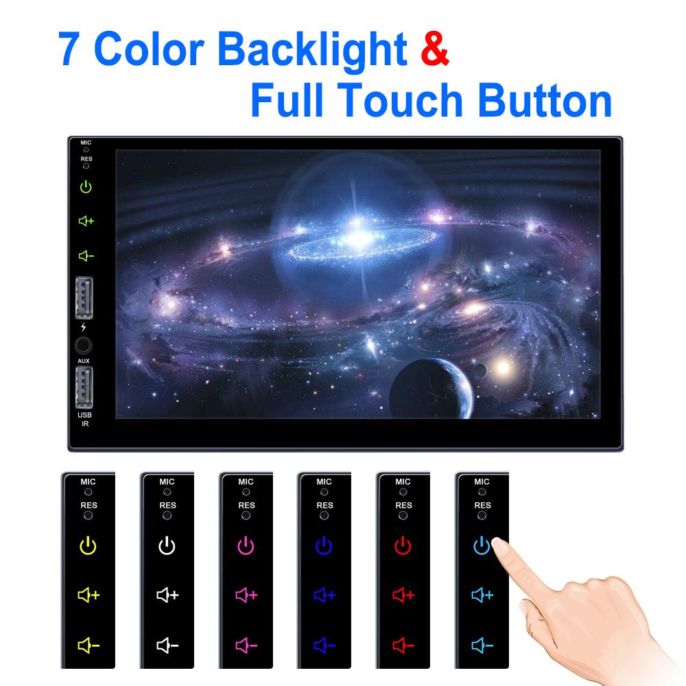 icreative 7 Inch 1+16GB/2+32GB Car Radio Android WiFi GPS FM Radio Car Player MP5 Central Control Full Screen 2 USB All-in-one Machine Universal Radio