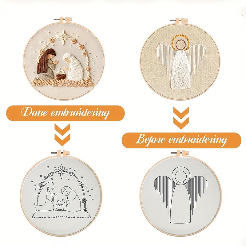 1set Embroidery Kit With Printed Embroidery Patterns Cross Stitch Set