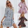 2025 New Fashion Trend Dresses Spring Summer Printed Waist Dresses Fashion Women's