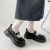 Black British Style Retro Platform Heightening Small Leather Shoes Women's 2025 New Summer Skirt JK Mary Jane Single Shoes