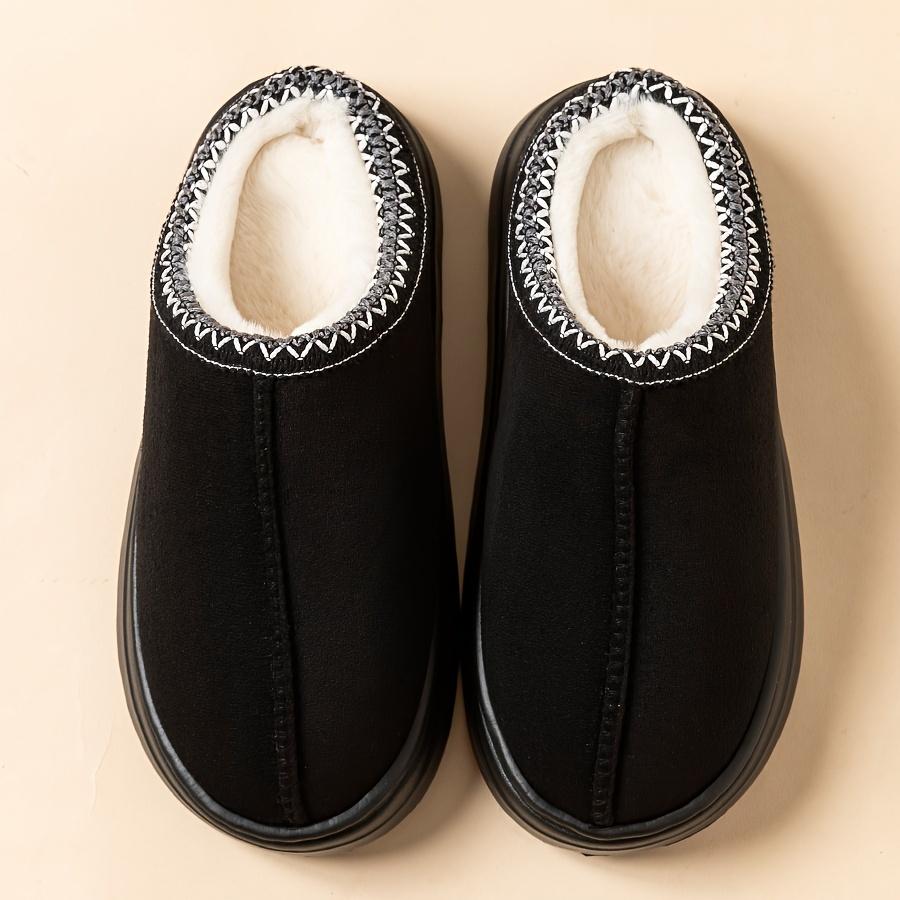 Winter Indoor And Outdoor Solid Color Thick-soled Non-slip Lightweight Warm Ladies Slippers