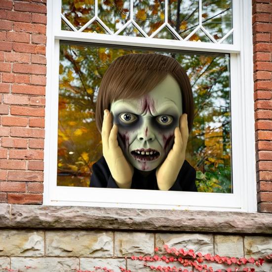Funny Scary Peeper Creeper Sticker Scary Window Decals Realistic Halloween Window Sticker Static Cling Prank Gifts