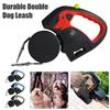 Retractable Dog Leash for 2 Dogs Nylon Traction Rope with LED Lights Ergonomic Handle