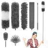 2.5m Extendable Cleaning Duster Ceiling Feather Plumage Sofa Car Dust Cleaner Floor Gap Bendable Brush Home Household Tools