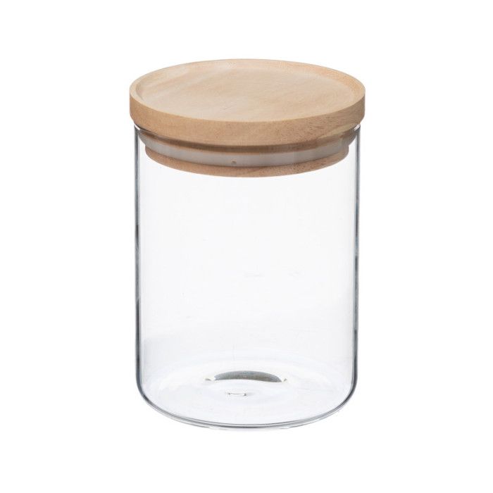 Glass and Wood Storage Jars with Airtight Lid Atmosphera - Airtight Jar 0.6 Liter