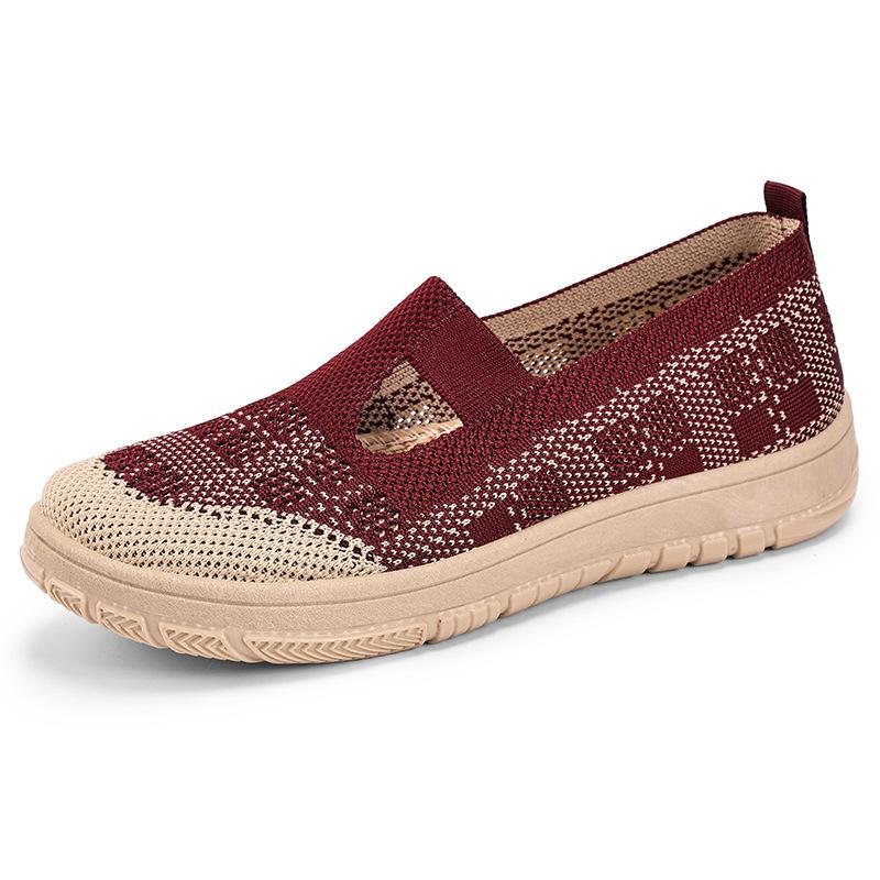 Shoes Women's Shoes Versatile Casual Shoes Breathable Fly-woven Shoes One-pedal Lazy Shoes Soft Sole Comfortable Mother Shoes Women's Single Shoes