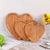 Heart Shaped Bamboo Snack Tray 1pc Wooden Fruit Plate Sushi Platter for Party Nut Plate Refreshment