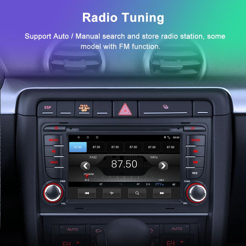 Wireless Carplay 2 Din Android 12 For A-udi A4 B6 B7 S4 RS4 Seat Exeo 2002-2008 Radio Multimedia Stereo Head Unit 4G 8-core GPS Navigation