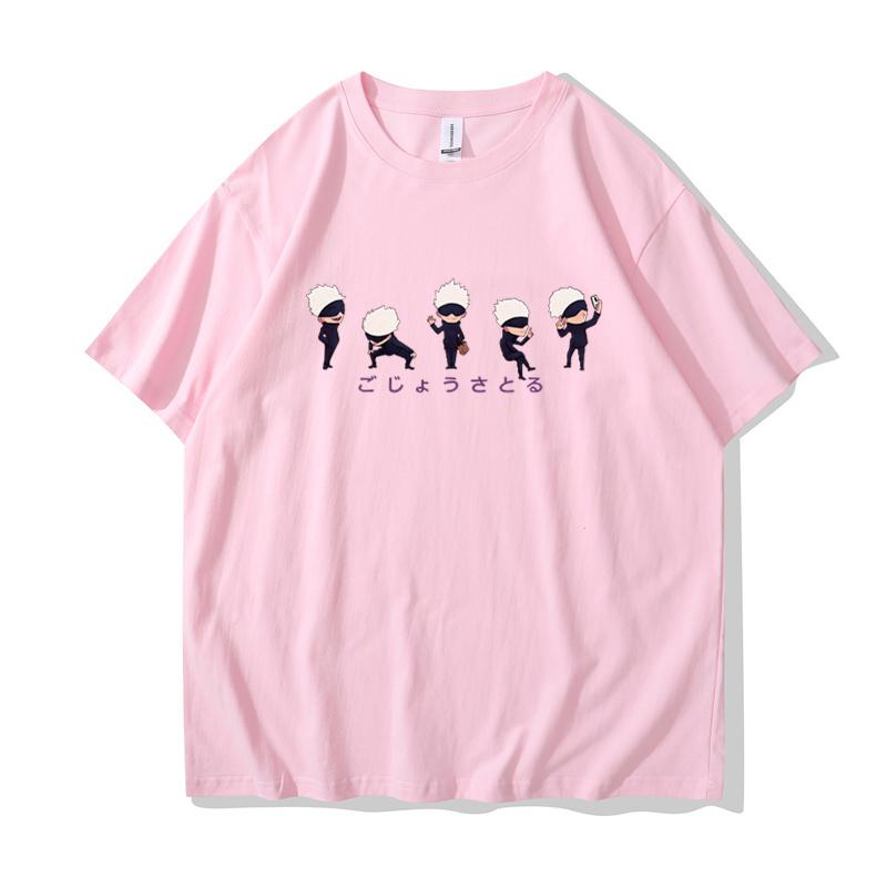 Anime Lil Gojo PrintsMale Cotton Tee Clothing Personality Street Hip Hop T-Shirts Oversize Casual Women Short Sleeve1334