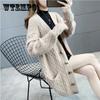 Women's Loose All-match Mid-length Knitted Sweater Cardigan Sweater Coat In Spring and Autumn