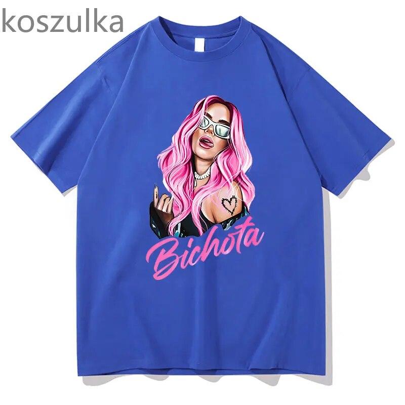 2023 Karol G Bichota T-shirts Music Singer Graphic Rapper Summer Unisex/Women Tshirt Hip Hop Funny Print T Shirts Short Sleeve Tops