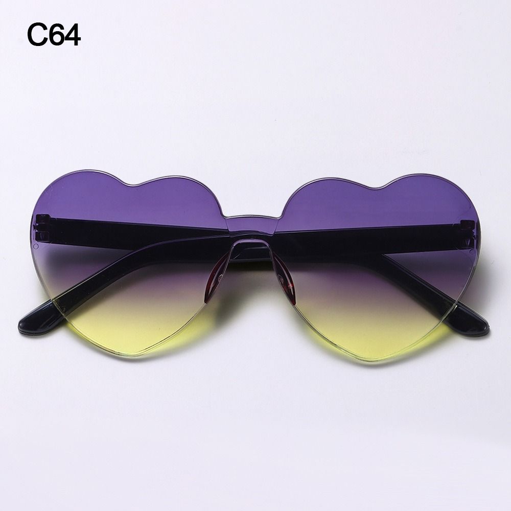 Adults Colorful Candy Color Party Sun Glasses Shades Heart Glasses Heart-shaped Sunglasses