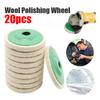 20pcs Wool Polishing Wheel Buffing Pads Angle Grinder Wheel Felt Polishing Disc For Metal Marble Glass Ceramics