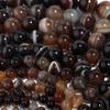 Dark Coffee Brown Stripe Agate Spacer Beads 4-12mm Loose Beads for Jewelry Making Accessories DIY