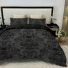 3pcs Skull Flower Duvet Set With Flower Skull Pattern, Includes 1 Duvet Cover And 2 Pillowcases, Suitable For All Seasons