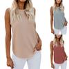 Summer New Women's Solid Color Round Neck Sleeveless T-Shirt Tops And Vests
